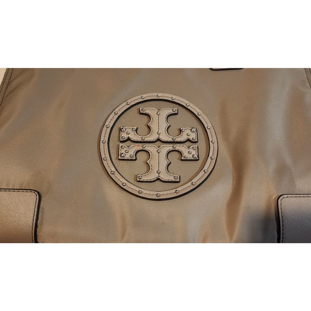 Tory Burch Ella Studded Tan Tote Bag - Picture 7 of 16